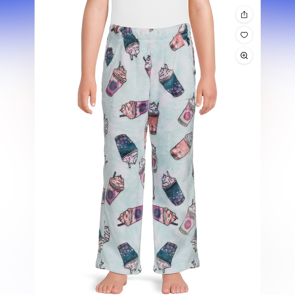 Wonder Nation Girls Fleece Blue and Pink Pajama Bottoms Size XL 14/16